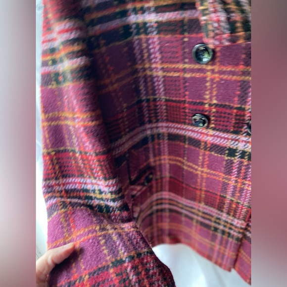 Covington Purple Plaid Peacoat Wool Blend Jacket Size Large EUC - Picture 9 of 9